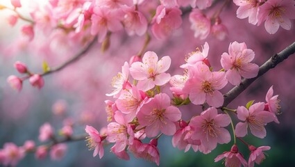 Obraz premium Pink floral holiday background for cards