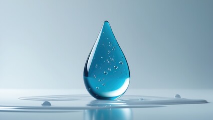 Texture resembling serum or liquid gel. Clear drop of cosmetic cream isolated on white. Swatch smear of colored skincare product with bubbles.