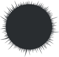 Abstract black circle with spiked edges creating a decorative frame or border design