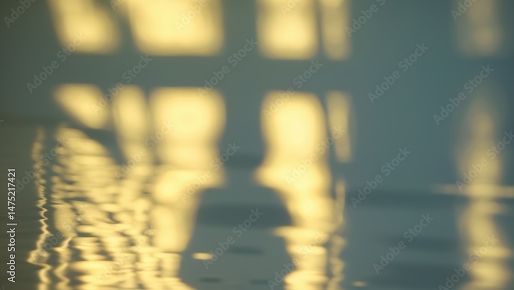 Aufkleber refraction of sunlight through glass prism creating caustic effects on wall and water surface