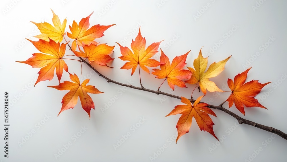 Aufkleber maple branch with colorful leaves isolated on white background
