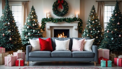 Obraz premium Cozy holiday decor in the living room