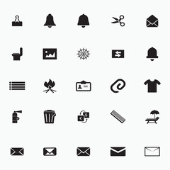 icons set , contact icons set black