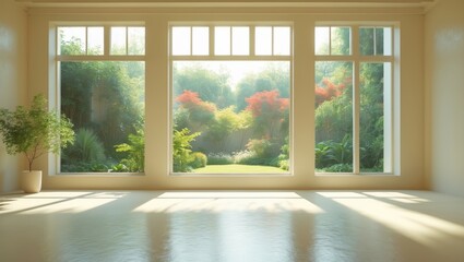 Fototapeta premium White interior home living space with ample light