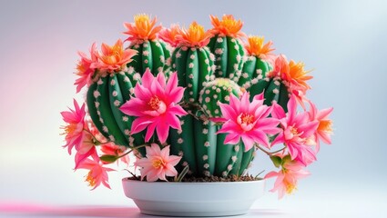 Seasonal Schlumbergera Flowering Plant on White Backdrop