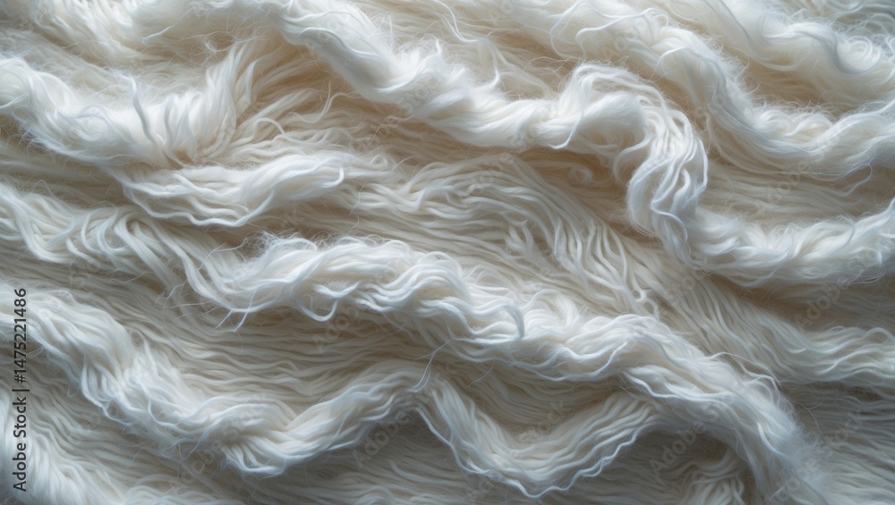 Aufkleber soft white wool with detailed surface texture on a natural background