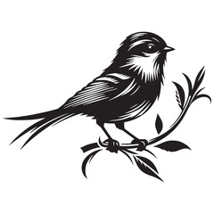 Effortless Sparrow silhouette flying high – Sparrow illustration – Minimalist Sparrow vector – Bird silhouette

