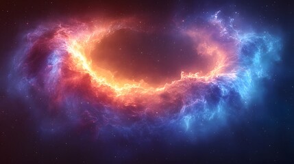 Obraz premium Ethereal galactic spiral with vivid cosmic colors