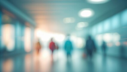 Contemporary business interior with out-of-focus hall and workspace