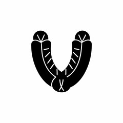 creative details Outline silhouette Sausage icon Vector Illustration