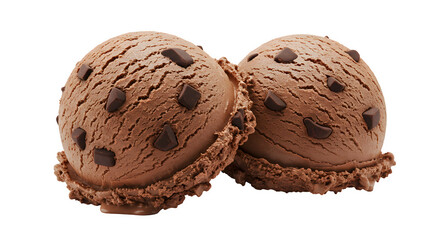 Chocolate Ice Cream Cone Isolated on White Background, Waffle Cone with Chocolate Ice Cream Scoop on white background, Delicious Chocolate Ice Cream in Cone, Delicious Chocolate Ice Cream scoop PNG