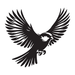Vivid Sparrow silhouette amidst the breeze – Sparrow illustration – Minimalist Sparrow vector – Bird silhouette

