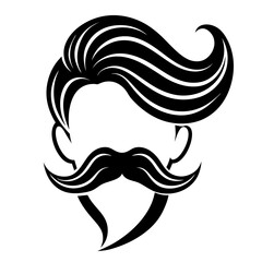 Naklejka premium Father's Day silhouette black and white vector illustration.