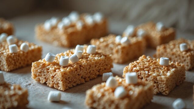 Snack-Sized Rice Krispie Treats with Marshmallow