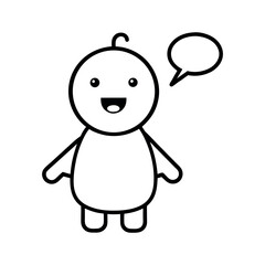 Talking or Singing Toy Outline Line Art Vector