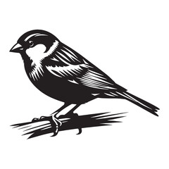 Flitting Sparrow silhouette, free and wild – Sparrow illustration – Minimalist Sparrow vector – Bird silhouette


