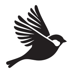 Charming Sparrow silhouette perched in nature – Sparrow illustration – Minimalist Sparrow vector – Bird silhouette

