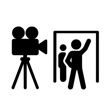 filming scene icon on white background vector
Vector movie icon