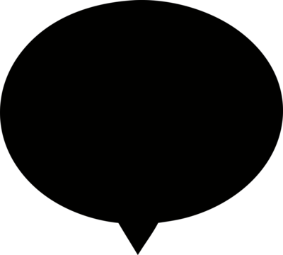 Black Speech Bubble Icon Poster for Chat Message, Communication Symbol, and Social Interaction Awareness in Minimal Vector Design
