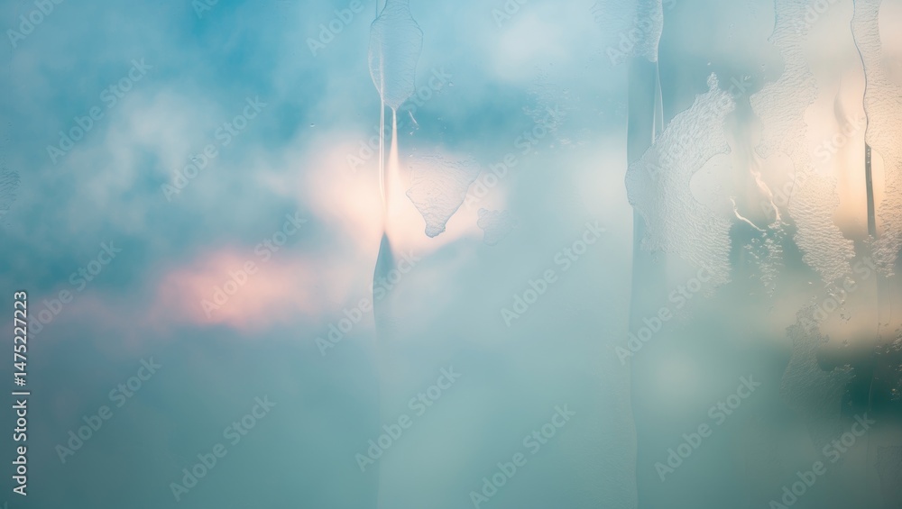 Aufkleber frosted glass texture with a delicate color palette serves as an ideal tranquil design backdrop.