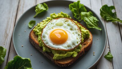 Gourmet avocado toast featuring a perfectly cooked egg, ideal for a nutritious meal