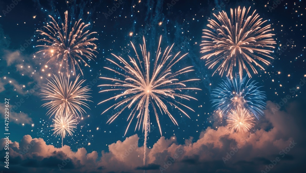 Aufkleber abstract background for holidays with fireworks and space for text
