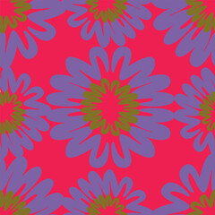 Beautiful seamless floral pattern . Flower vector illustration. Field of flowers
