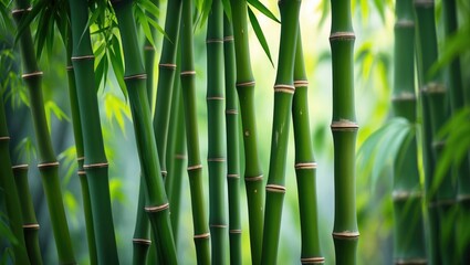 Fototapeta premium Bamboo tree in the forest used as a green texture background