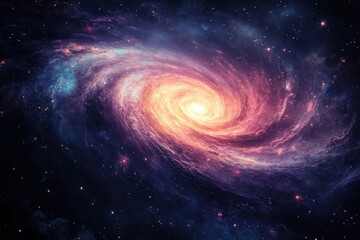 Fototapeta premium A swirling cosmic vortex with stars and nebula in outer space view