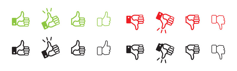 Thumbs up and thumbs down icon set © Vector Elements