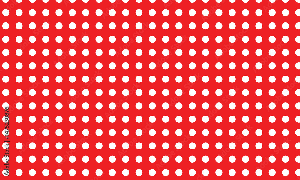 Poster abstract white dot pattern on red.