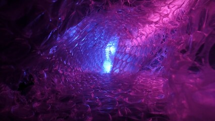Abstract Tunnel of Light with Purple and Blue Glow
