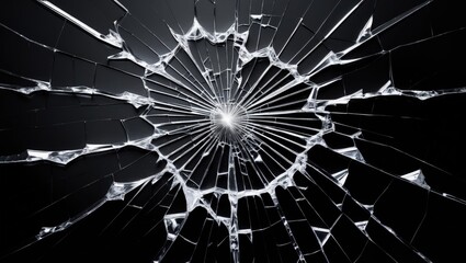 Cracked windscreen in front of a neutral backdrop