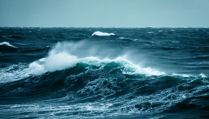 Fototapeta premium Stormy waves at sea