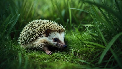 Fototapeta premium Hedgehog Inside the Grass
