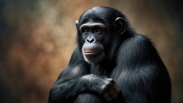Facial close-up of a chimpanzee