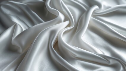 Obraz premium Soft and elegant white silk or satin fabric texture ideal for background decoration