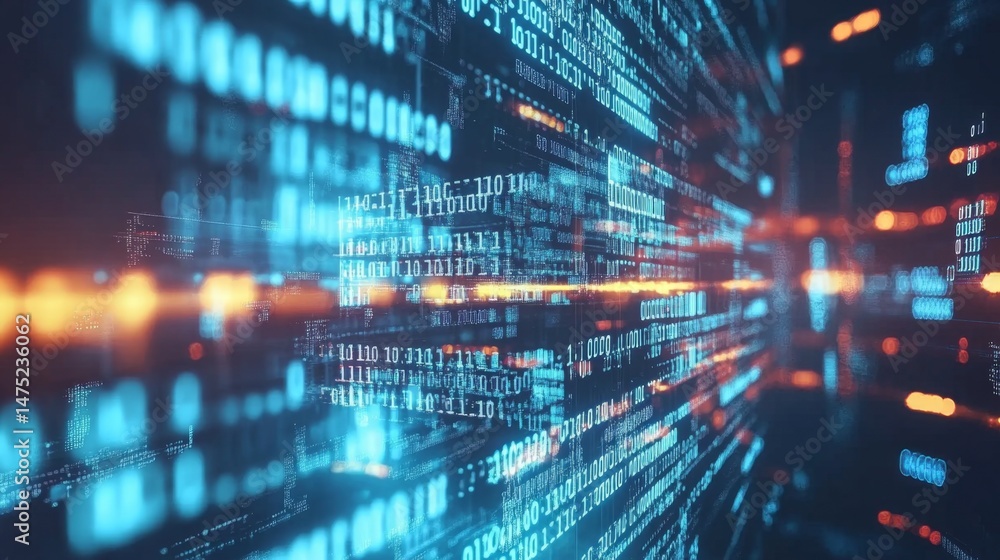 Poster data transmission action digital space visual content cyber environment perspective view technology 