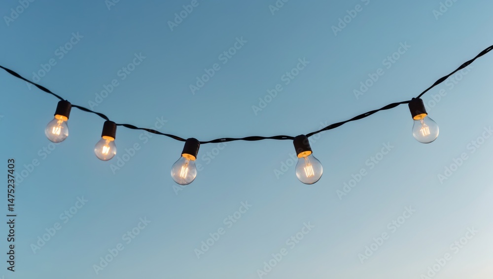 Poster illuminated string lights for festive and modern design