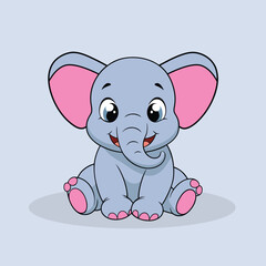 Cute Baby Happy Elephant Playing Clipart Vector Art, Icons, and Graphics for Free Download
