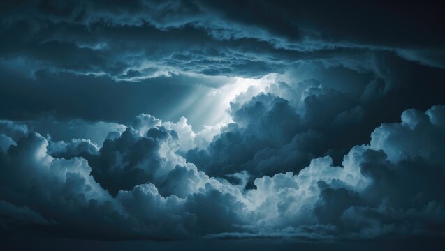 Foreboding Dark Clouds Signal Incoming Storm and Rain