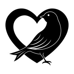Obraz premium Love Bird Silhouette vector