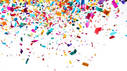 Celebration confetti drop festive event colorful party joyful atmosphere aerial view vibrant celebration concept