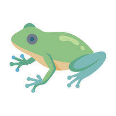 Stylized green frog vector illustration on black background