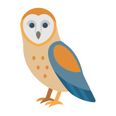 Barn Owl Illustration Against Black Background For Commercial Use