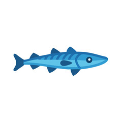 Fototapeta premium Cartoon mackerel vector on black background, simple illustration