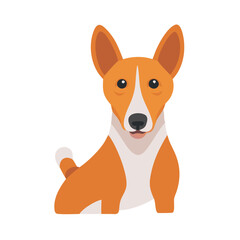 Stylized dog illustration with black background