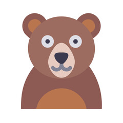 Simple brown bear vector illustration against black background