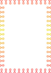 Cancer awareness ribbons frame. Colorful ribbon with empty space for your text. Breast Cancer
