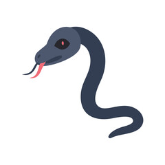 Simple flat illustration of a snake on black background